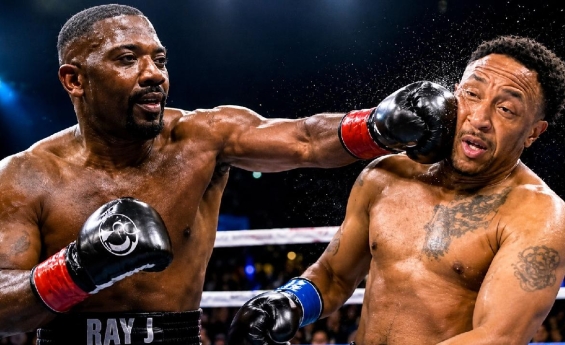 RAY J DEFEATS ORLANDO BROWN IN CELEBRITY BOXING EXHIBITION FIGHT