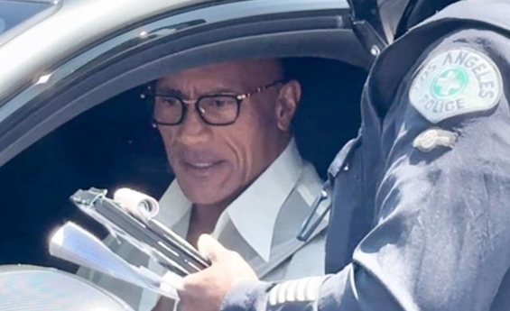 DWAYNE JOHNSON STOPPED BY POLICE IN LOS ANGELES AFTER CEEBRATING EMILY BLUNT AND STANLEY TUCCI’S WALK OF FAME MILESTONE