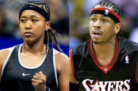 ALLEN IVERSON REACTS AS NAOMI OSAKA PAYS TRIBUTE TO HIM AT THE US OPEN